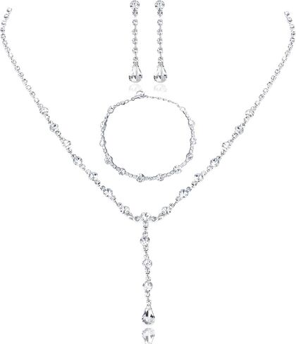 مجموعات المجوهرات التنكرية للنساء مجموعات مجوهرات الحفلات الراقصة للعرائس قلادة من حجر الراين للنساء لحفلات العودة للوطن in Kuwait