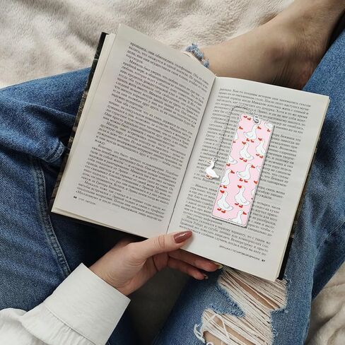 Funny Silly Goose Book Marks Metal Book Marker Pink Stuff Cute Bookmarks Tassels Silly Goose Bookmark Personalized Books Reading Accessories Bookish Lovers Gifts for Women Reader Adults in Saudi Arabia