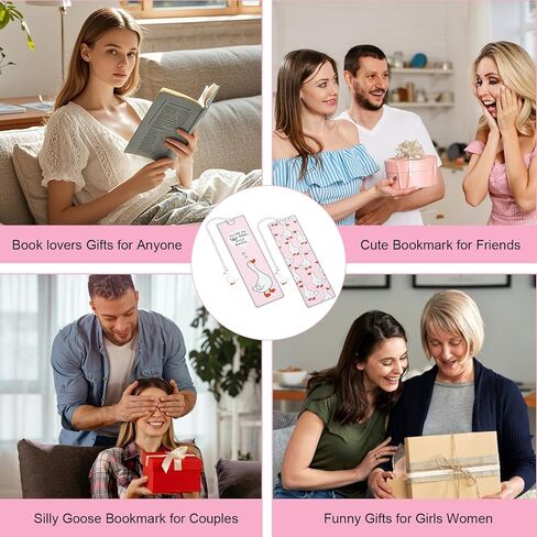 Funny Silly Goose Book Marks Metal Book Marker Pink Stuff Cute Bookmarks Tassels Silly Goose Bookmark Personalized Books Reading Accessories Bookish Lovers Gifts for Women Reader Adults in Saudi Arabia
