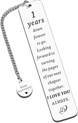 1 Year Anniversary Gifts for Her Him Boyfriend Girlfriend Couples Women Men 1st Wedding Anniversary Bookmark Gifts for Husband Wife Fiance Fiancee One Year Anniversarys Wedding Gifts in Saudi Arabia