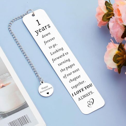 1 Year Anniversary Gifts for Her Him Boyfriend Girlfriend Couples Women Men 1st Wedding Anniversary Bookmark Gifts for Husband Wife Fiance Fiancee One Year Anniversarys Wedding Gifts in Saudi Arabia
