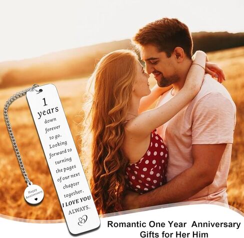 1 Year Anniversary Gifts for Her Him Boyfriend Girlfriend Couples Women Men 1st Wedding Anniversary Bookmark Gifts for Husband Wife Fiance Fiancee One Year Anniversarys Wedding Gifts in Saudi Arabia