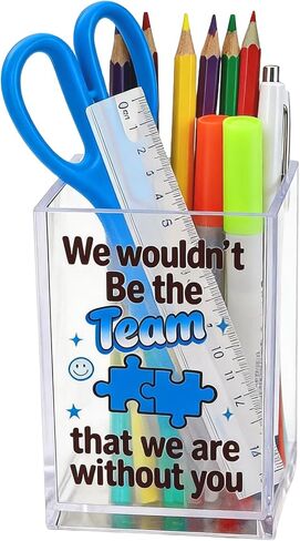 Pen Holder for Desk Clear Makeup Brush Holder for Vanity, Acrylic Pencil Organizer Cute Pencil Cup Desk Pen Organizer, Funny Office Desk Decor for Women Men Coworkers Boss in Saudi Arabia