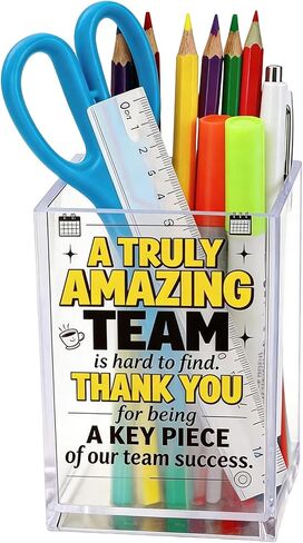 Pen Holder for Desk Clear Makeup Brush Holder for Vanity, Acrylic Pencil Organizer Cute Pencil Cup Desk Pen Organizer, Funny Office Desk Decor for Women Men Coworkers Boss in Saudi Arabia