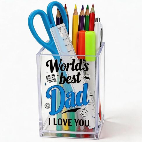 Pen Holder for Desk Clear Makeup Brush Holder for Vanity, Acrylic Pencil Organizer Cute Pencil Cup Desk Pen Organizer, Funny Office Desk Decor for Women Men Coworkers Boss in Saudi Arabia