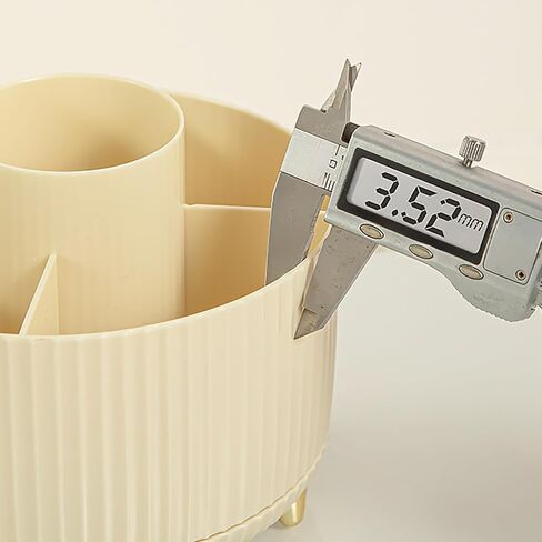 Desk Organizer, Plastic Pen Holder with 5, Dual-Purpose Pencil Cup for Office, School, Home, Cream in Saudi Arabia