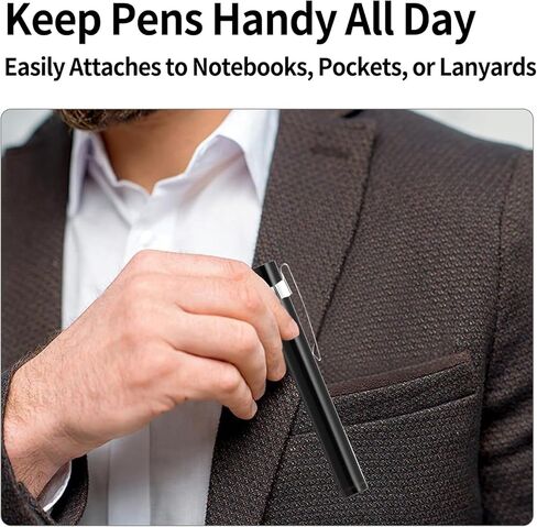 20 Pack Pencil Clips for Shirt Pocket Mechanical Pen Clip Holders with Space for Notebook Steel Toppers Secure Metal Pocket Clips for Writing Tools and Accessories in Kuwait