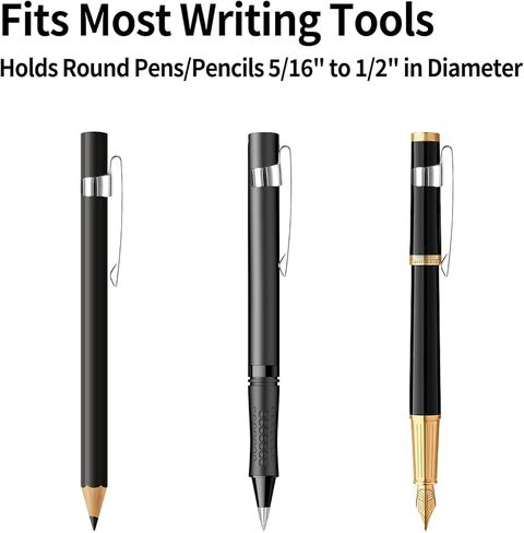 20 Pack Pencil Clips for Shirt Pocket Mechanical Pen Clip Holders with Space for Notebook Steel Toppers Secure Metal Pocket Clips for Writing Tools and Accessories in Kuwait