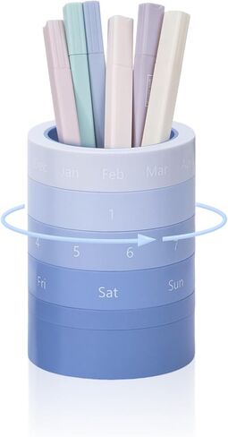 Comix Calender Pen Holder for Desk, Cute Platsic Pencil Holder, Purple Desk Organizer for Home School Office Supplies in Saudi Arabia