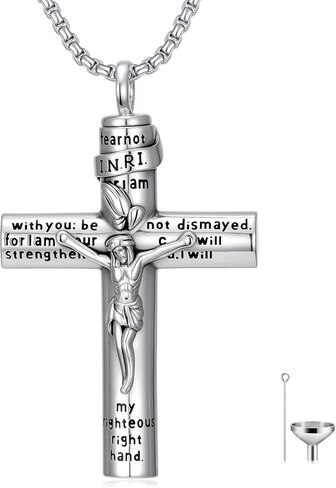 Men's Cross Necklace 925 Sterling Silver Cross Pendant Fathers Day Anniversary Birthday for Women Men Father Dad Husband Son Brother in Kuwait