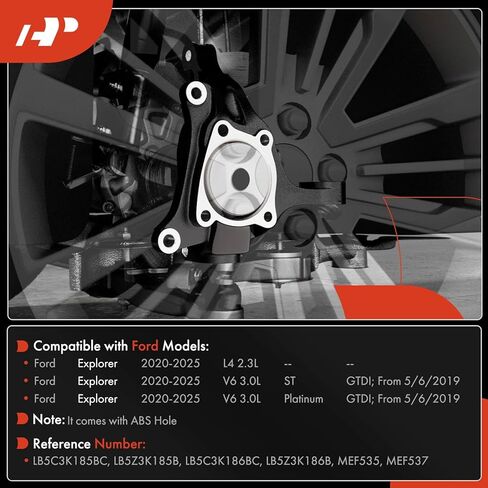 A-Premium 2 x Front Left and Right Suspension Steering Knuckle Compatible with Ford Explorer 2020-2025, with ABS Hole, Driver and Passenger Side in Saudi Arabia