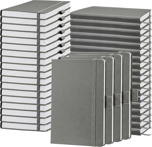 40 حزمة من دفاتر الملاحظات الجيبية مقاس A6 بغلاف مقوى صغير من جلد البولي يوريثان مقاس 3.5 × 5.5 بوصة، مفكرة صغيرة مسطرة بالكلية مع حامل قلم لكتابة اللوازم المدرسية المكتبية (أسود) in Kuwait