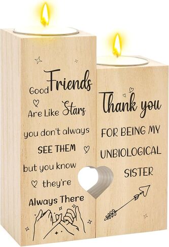 Friendship Gifts for Women Candle Holder - Friend Birthday Gifts Candlestick Funny Christmas Thank You Valentine's Galentines Day for Friends Female Soul Sister BFF in Saudi Arabia