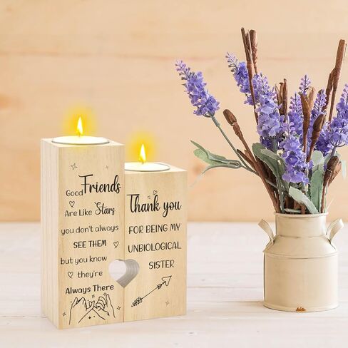 Friendship Gifts for Women Candle Holder - Friend Birthday Gifts Candlestick Funny Christmas Thank You Valentine's Galentines Day for Friends Female Soul Sister BFF in Saudi Arabia