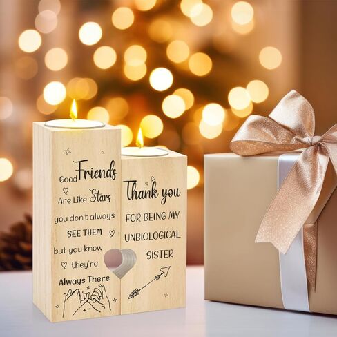 Friendship Gifts for Women Candle Holder - Friend Birthday Gifts Candlestick Funny Christmas Thank You Valentine's Galentines Day for Friends Female Soul Sister BFF in Saudi Arabia