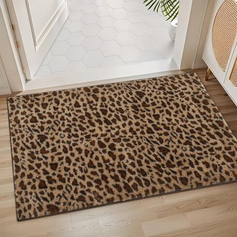 Leopard Print Rug for Living Room 5x7 Cheetah Fluffy Rug Machine Washable Area Rug for Bedroom,Non-Slip Soft Comfy Faux Fur Animal Carpet for Bedroom Living Shaggy Home Decor in Kuwait