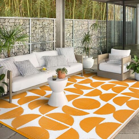 سجاد Wonnitar الخارجي مقاس 8 × 10، سجادة من القش البلاستيكية المقاومة للماء، سجادة تخييم كبيرة في الهواء الطلق لمركبات RV، سجادة منطقة خفيفة الوزن قابلة للحمل في الخارج للفناء الخلفي والشرفة والنزهة على الشاطئ (أخضر، 8 × 10 بوصة) in Kuwait