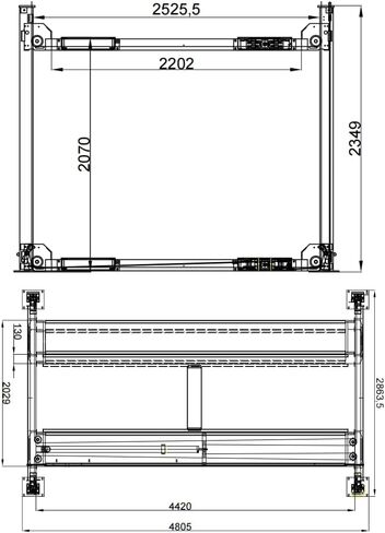 KT-4H950 110V 3.0HP Four Post Lift, Car Truck Parking Hoist 9500Lbs Capacity, with Rollingjack & Casters, Aluminum Plates, Max Lifting Height 84.5 Inch Extra Wide 113 Inch in Kuwait