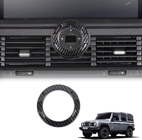 1PCS Vent Ring Trim Cover Center Compass Trim Ring Compatible with INEOS Grenadier 2020-2024 ABS Air Conditioning Outlet Trim Decoration Interior Accessories (Carbon Fiber) in Saudi Arabia