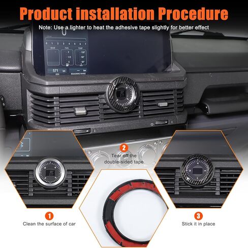 1PCS Vent Ring Trim Cover Center Compass Trim Ring Compatible with INEOS Grenadier 2020-2024 ABS Air Conditioning Outlet Trim Decoration Interior Accessories (Carbon Fiber) in Saudi Arabia