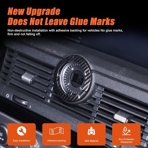 1PCS Vent Ring Trim Cover Center Compass Trim Ring Compatible with INEOS Grenadier 2020-2024 ABS Air Conditioning Outlet Trim Decoration Interior Accessories (Carbon Fiber) in Saudi Arabia