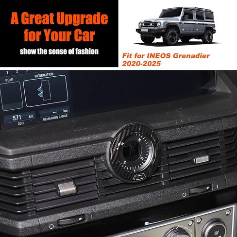 1PCS Vent Ring Trim Cover Center Compass Trim Ring Compatible with INEOS Grenadier 2020-2024 ABS Air Conditioning Outlet Trim Decoration Interior Accessories (Carbon Fiber) in Saudi Arabia