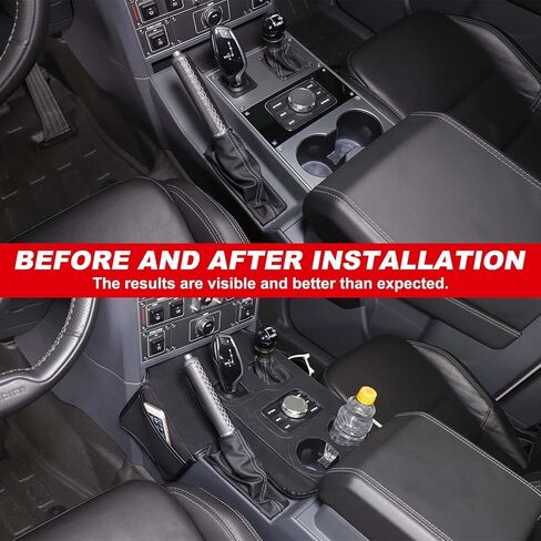 Car Center Console Panel Cover Trim Compatible with INEOS Grenadier Accessories 2020-2024 2025, Nubuck Leather Gear Shift Cup Holder Panel Trim Cover Anti-Scratch Panel Protection Interior in Saudi Arabia