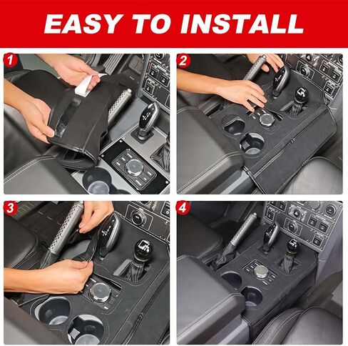 Car Center Console Panel Cover Trim Compatible with INEOS Grenadier Accessories 2020-2024 2025, Nubuck Leather Gear Shift Cup Holder Panel Trim Cover Anti-Scratch Panel Protection Interior in Saudi Arabia