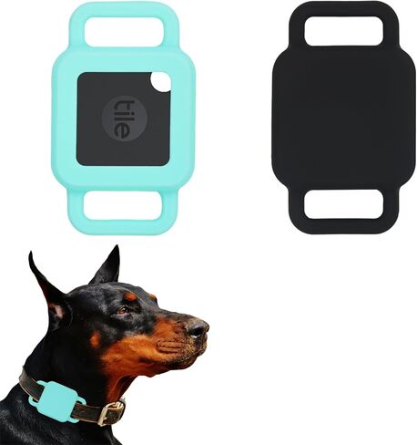 Silicone Tile Dog Collar Holder for Tile Pro 2020 & 2018, 2 Pack Tile Case Protective Cover for Pet Dog Cat (Black/Mint Green) in Saudi Arabia