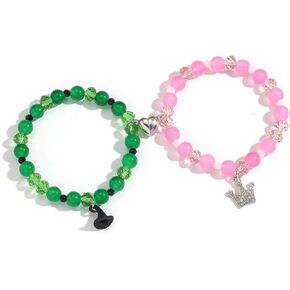 Joyline Friendship Bracelets for Women Teens Sister Witch Crown Bracelets Best Friend BFF Bracelets Easter Day Gift for Teen (Green/Pink) in Kuwait