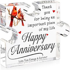 Happy Anniversary Cardinal Gifts for Women Men Best Wedding Aniversario Gifts for Wife Husband Romantic Keepsake for Her Him Puzzle Piece Gift in Kuwait
