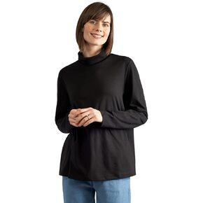 Women’s Relaxed Fit Long Sleeve Turtleneck Top – Soft Cotton Blend, Comfortable Layering Shirt in Kuwait