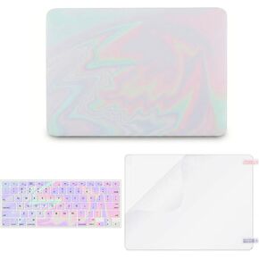 KECC متوافق مع حافظة MacBook Pro 13 بوصة 2020-2025، إصدار 2016-2019 M2 M1 A2338 A2289 A2251 A2159 A1989 A1706 A1708 غلاف صلب بلاستيكي + غطاء لوحة مفاتيح + واقي شاشة، وردي خيالي in Kuwait