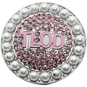 بروش من حجر الراين للسيدات المتميزات - حروف من المينا الوردية، دبوس بروش معدني مستدير من TLOD للنساء in Kuwait