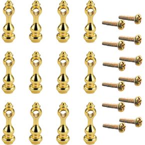 12 Pcs Golden Furniture Spindles for Glass Railing, Cabinets Metal Gallery Spindles, Railing Post Connector Cap for Furniture, Cabinets, Bar Carts, and Display Racks in Kuwait