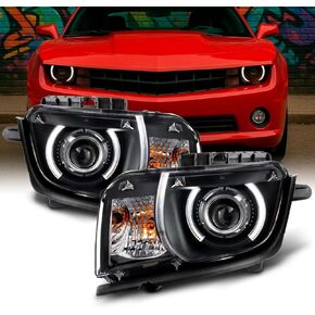 AKKON - Fit Black 2010 2011 2012 2013 Chevy Camaro Driver & Passenger Both Side Projector Headlights Headlamps in Saudi Arabia