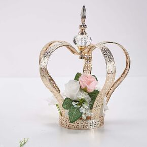 Efavormart 25" Crown Candle Holder Stand, Gold Metal Votive Holders for Weddings, Birthday, Party, Home, Garden, Table Centerpieces Decorations, Anniversary Celebrations in Kuwait