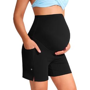 Mama Land Maternity Board Shorts Over the Belly - Women's Quick Dry Swimming Shorts with Pockets for Summer Beach Pool in Saudi Arabia