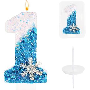 Fro*Zen Birthday Cake Candle, 3rd Birthday Candle Snow Themed Party Decoration, Fro*Zen Party Decorations, 2.76 inches Number 3 Happy Birthdays Candles, 3rd Cake Tooper for Girl Birthdays in Saudi Arabia