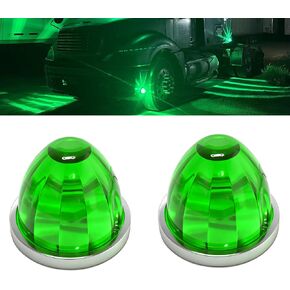2PCS LED Star Watermelon Marker Lights ，LED Watermelon Light Side Markering Lamp Indicator, Outline Water Melon Side Marker for Kenworth, Peterbilt, Freightliner Trucks (Green) in Kuwait