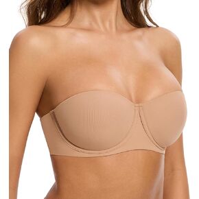 حمالة صدر نسائية بدون حمالات مبطنة بشكل خفيف وغير قابلة للانزلاق مع سلك سفلي غير مرئي يدعم حمالة صدر متعددة الاتجاهات لرفع الراحة in Kuwait