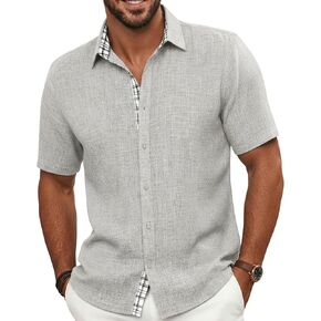 Men's Shirts Short Sleeves Button Down Shirts for Casual Beach Summer Wedding in Kuwait