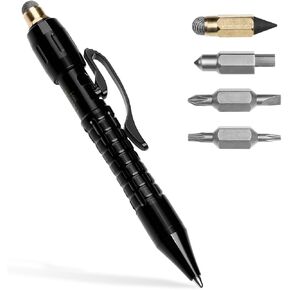Tacray MP1 Titanium Multitool Pen – Mini EDC Pocket Pen with Replaceable Tool Heads, Box cutter, Tungsten Tip, Screwdrivers, Pencil & Stylus for Everyday Carry (Grey) in Kuwait