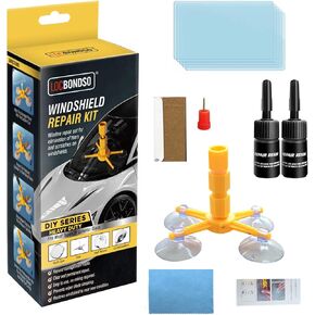Windshield Repair Kit, Upgraded Fast-Curing Resin & Pressure Syringe, Quick Fix Auto Glass Repair for Chips, Cracks, Star & Bulls-Eye Damage, Long-Lasting Car Windshield Repair in Kuwait