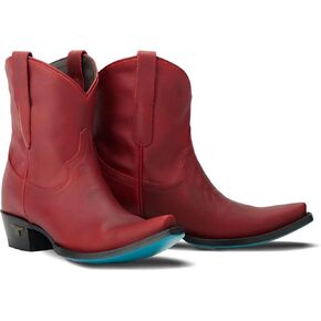 Lane Womens Emma Jane Snip Toe Bootie Casual Boots Ankle Low Heel 1-2" - Red in Kuwait