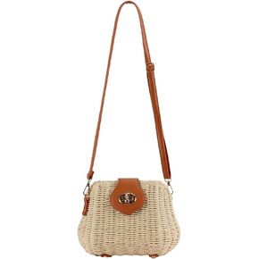 حقيبة يد هوبو من القش للنساء 2026 حقيبة كتف للعطلات الصيفية غير الرسمية محفظة منسوجة بوهو شل شكل حقيبة كروسبودي in Kuwait