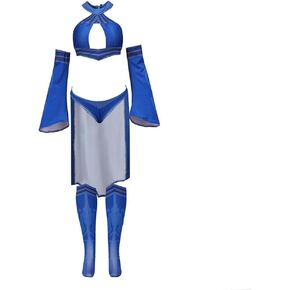 Kitana Cosplay Costume Women Kitana Sexy Blue Battle Suit in Kuwait