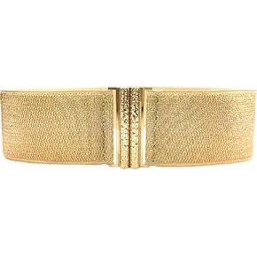 Gold Corset Waist Belt - Wide Waist Cincher - Elastic Waspie Belt - Glittering Waspie - Female in Kuwait