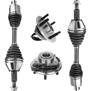 [4WD Models] Front Driver and Passenger CV Axle and Front Wheel Bearing Hub Assembly Compatible with 2012 2013 2014 2015 2016 2017 2018 Dodge Ram 1500, 2019 2020 Ram 1500 Classic Assembly in Kuwait