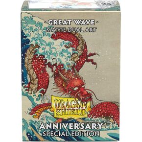 أكمام Dragon Shield - إصدار خاص غير لامع مزدوج الفن: Great Wave - 100CT أكمام بطاقات مزدوجة غير لامعة - متوافقة مع Magic The Gathering وPokemon وYugioh TCG & LCG - محمل علوي in Kuwait